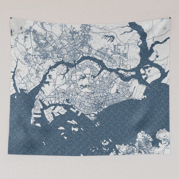 Item preview, Singapore City Map - Coastal designed and sold by deMAP.
