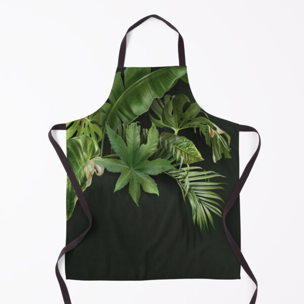 Item preview, Green Tropical Leaves on Black Background Minimalist designed and sold by WearWolfDesigns.