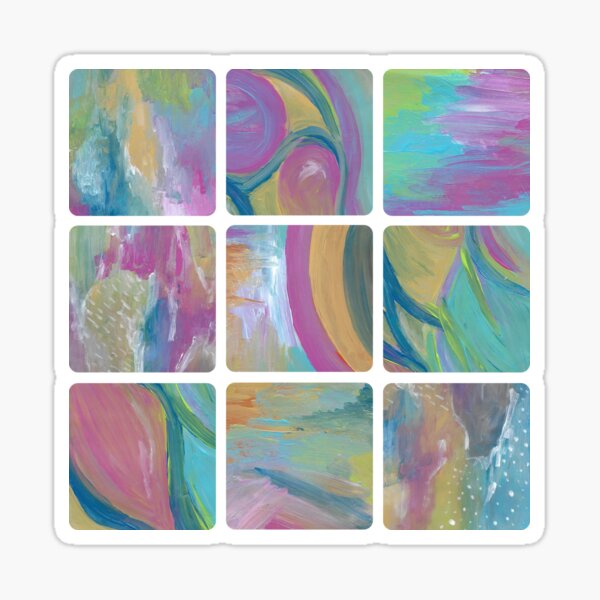 Spring Time Abstract Collage Sticker