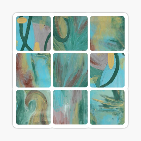 Earth Day Abstract Collage Sticker