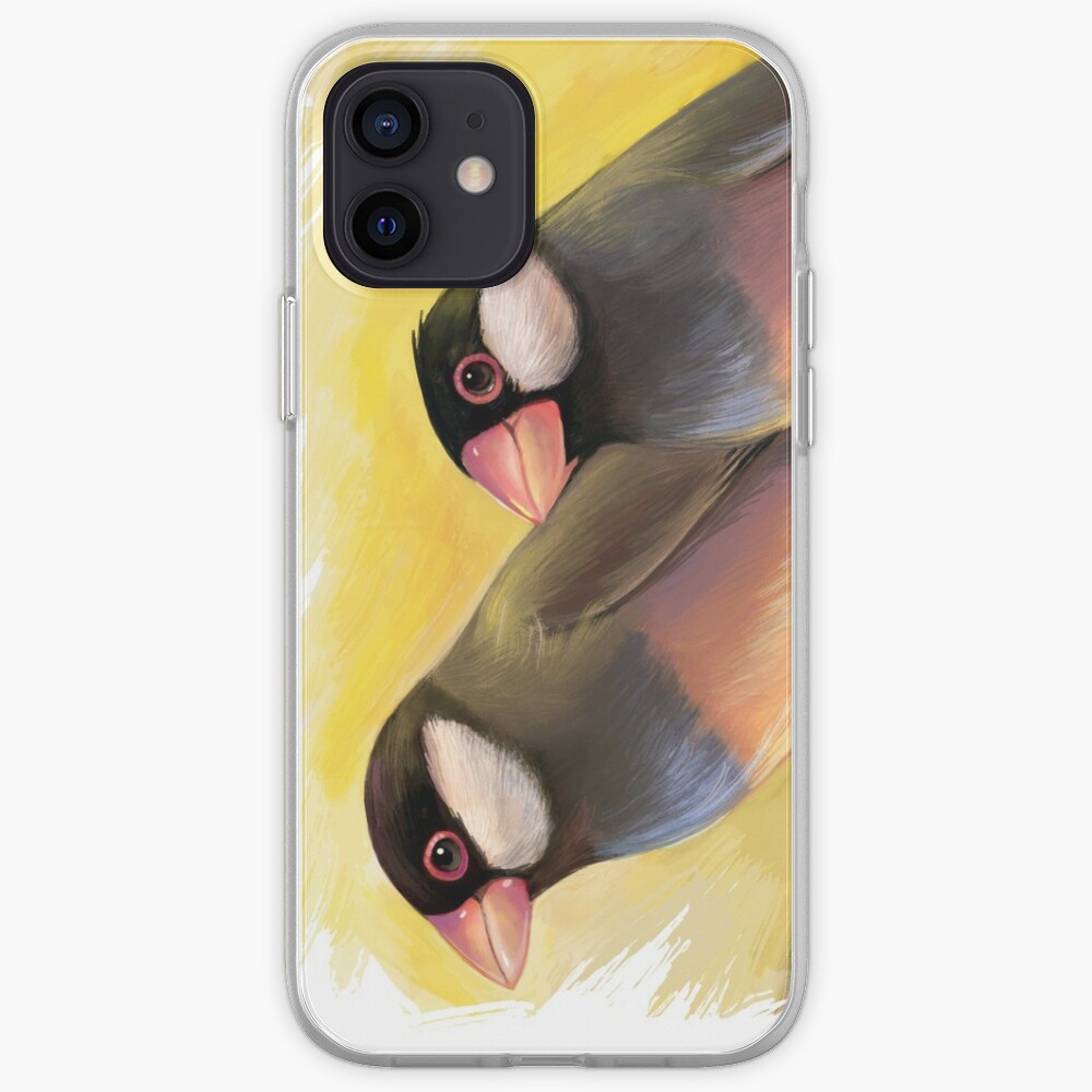 Java Sparrow Finches Realistic Painting iPhone Case