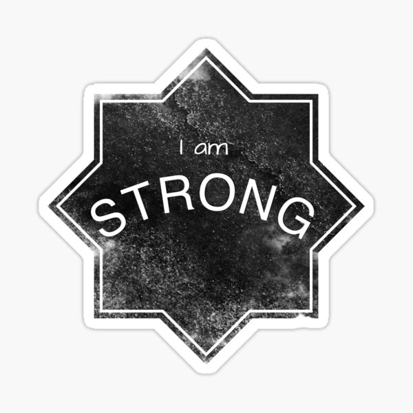 I am STRONG Gray Positive affirmation Sticker