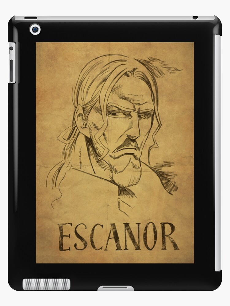 Coque et skin adhésive iPad for Sale avec l'œuvre « Escanor recherché » de l 'artiste Little Oni