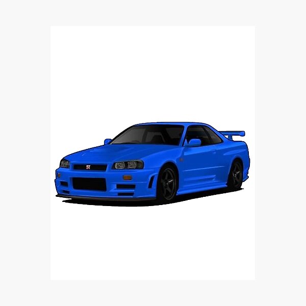 NISSAN GTR R34 R35 POSTER SKYLINE SUNSET  FAST CARS SPEED RETRO WALL PRINT HUGE 