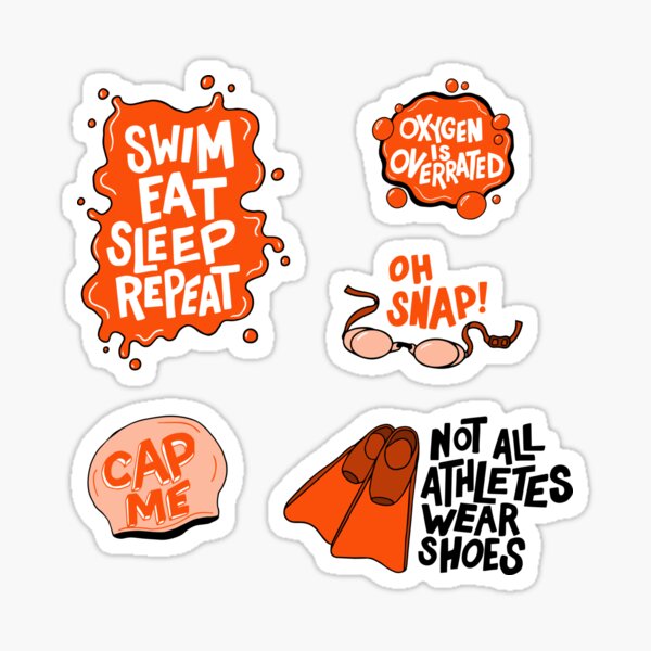 Artikel-Vorschau von Schwimmaufkleber-Pack Orange, designt und verkauft von DavidAlan.