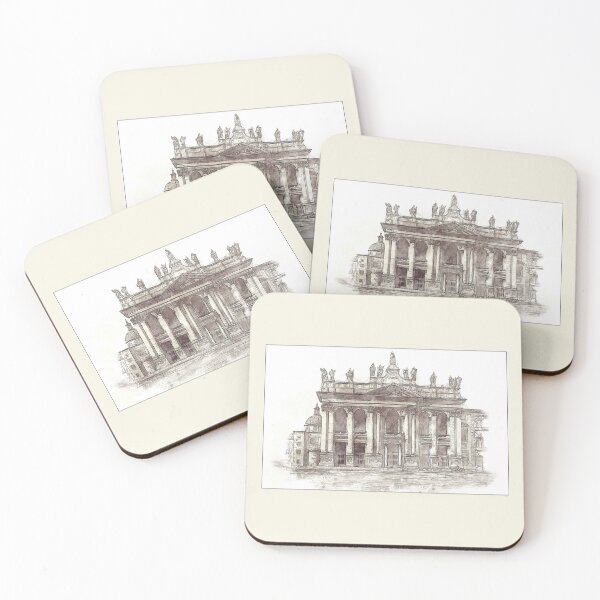 Item preview, Basilica of San Giovanni in Laterano - Rome, Italy - Sketch and Wash Style designed and sold by Retro Art Factory.