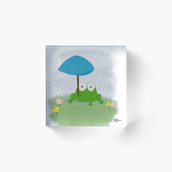 Item preview, Rainy day frog with umbrella designed and sold by artbymjohnston.