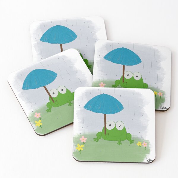 Item preview, Rainy day frog with umbrella designed and sold by artbymjohnston.