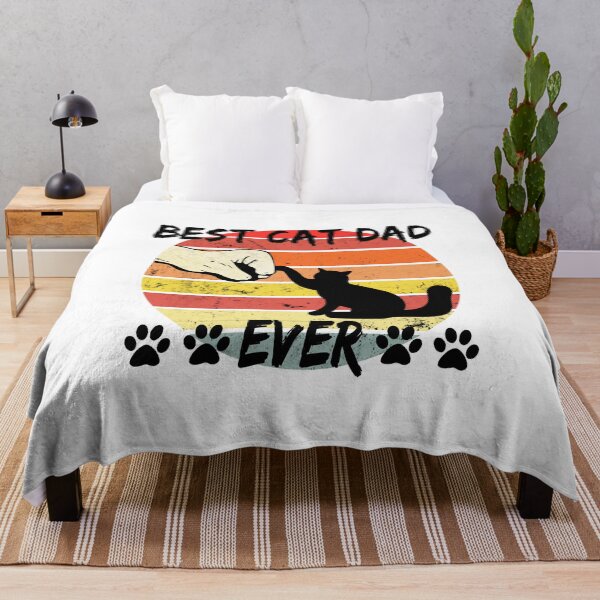 Artikelvorschau, Bester Katzenvater aller Zeiten - Retro-Sonnenuntergang! entworfen und verkauft von Bubble Co Clothing and Accessories.