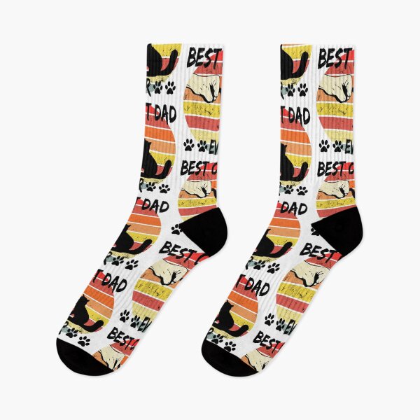 Artikelvorschau, Bester Katzenvater aller Zeiten - Retro-Sonnenuntergang! entworfen und verkauft von Bubble Co Clothing and Accessories.
