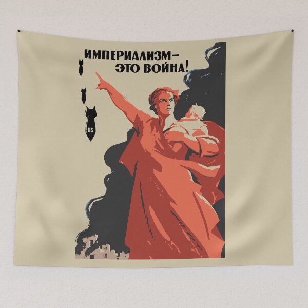 Item preview, Imperialism - This Is War! - Soviet Refinished Propaganda, Anti War, Anti Imperialist, Historical, Communist, Socialist, Leftist designed and sold by SpaceDogLaika.