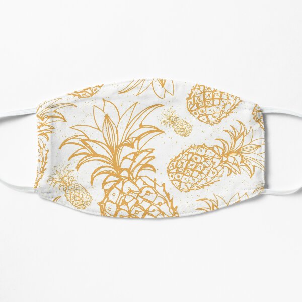 Golden pineapple pattern Flat Mask