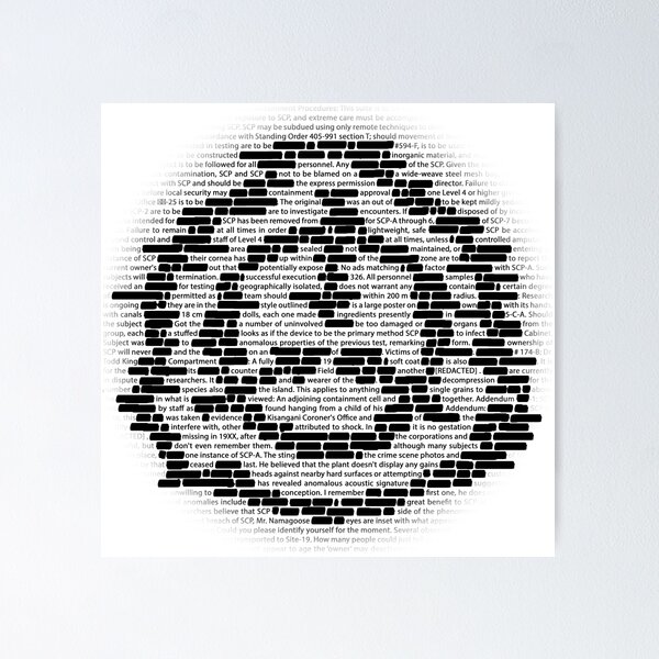 SCP Logo Document REDACTED Poster for Sale by ToadKingStudios