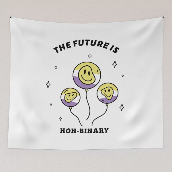 Item preview, The Future Is Non Binary Androgyne Pride lovewins lgbtiq smily designed and sold by KLINESTORE.