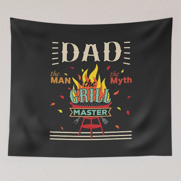 Item preview, Dad the Man the Myth the Grill Master - funny summer quotes designed and sold by DebbisPalette.