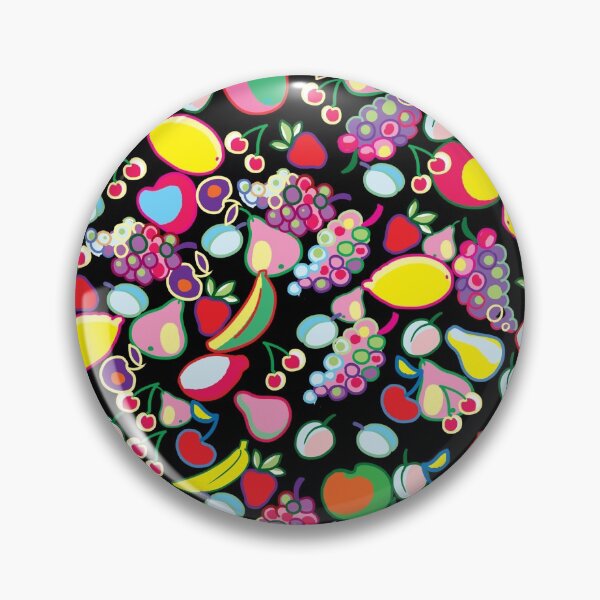 Item preview, frutas brillantes decorativas, doodle, sobre un fondo negro designed and sold by sonaadalian.
