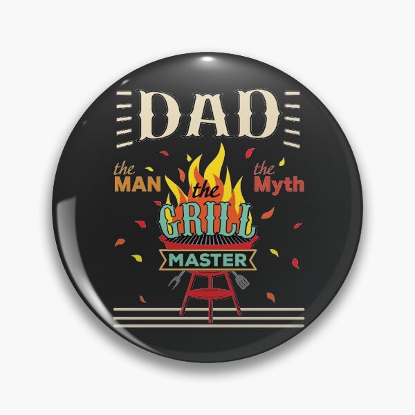Item preview, Dad the Man the Myth the Grill Master - funny summer quotes designed and sold by DebbisPalette.