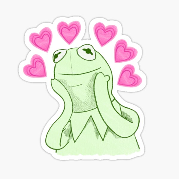 "Kermit heart emoji colour" Sticker for Sale by geekartistry Redbubble