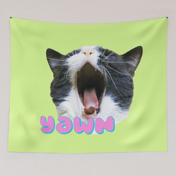 Item preview, Cat yawning designed and sold by Stuckinadream.