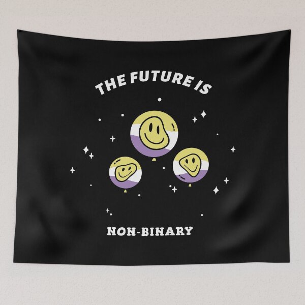 Item preview, The Future Is Non Binary Androgyne Pride lovewins lgbtiq smily designed and sold by KLINESTORE.