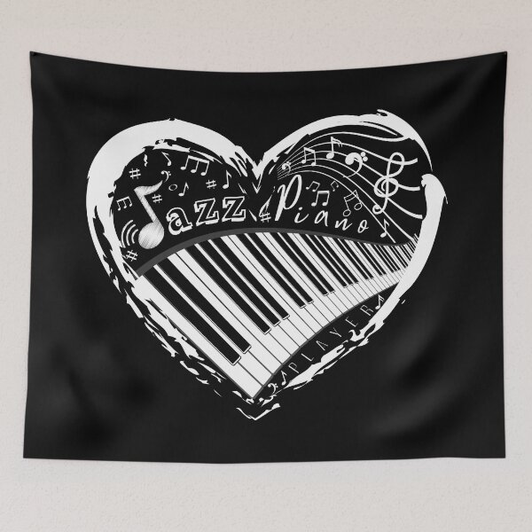 Item preview, Jazz Piano Player (Black and White) designed and sold by Nancyanna.