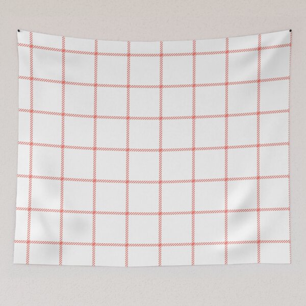 Aperçu de l'œuvre Plaid corail et blanc étalé à imprimé vichy partout créée et vendue par Feeling Artsy.