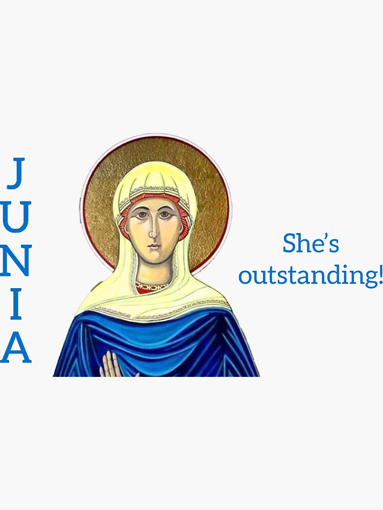 Thumbnail 3 of 3, Sticker, Saint Junia - She's Outstanding! designed and sold by OregonGirl.