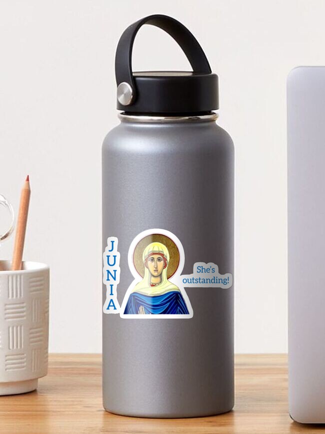Thumbnail 1 of 3, Sticker, Saint Junia - She's Outstanding! designed and sold by OregonGirl.