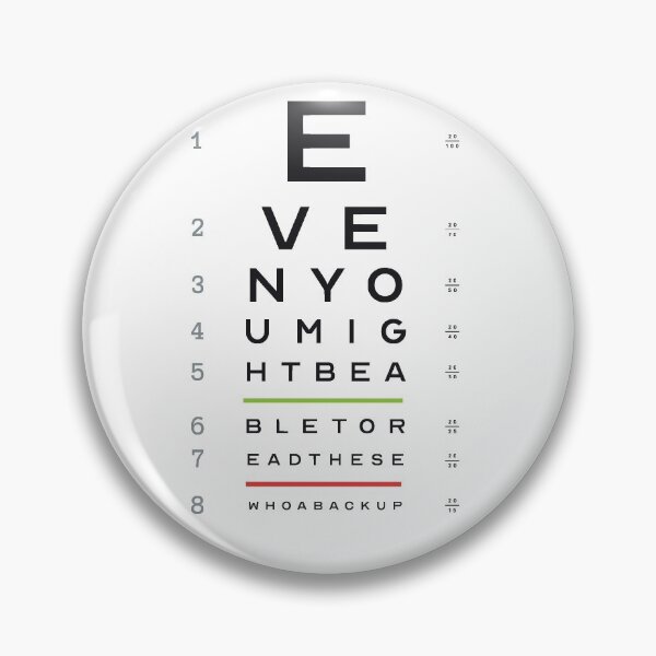Item preview, Back it up, a funny eye chart designed and sold by mindful iris.