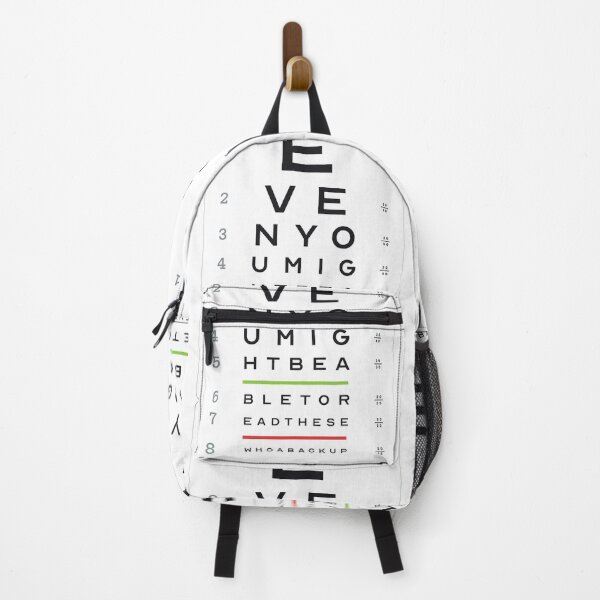 Item preview, Back it up, a funny eye chart designed and sold by mindful iris.
