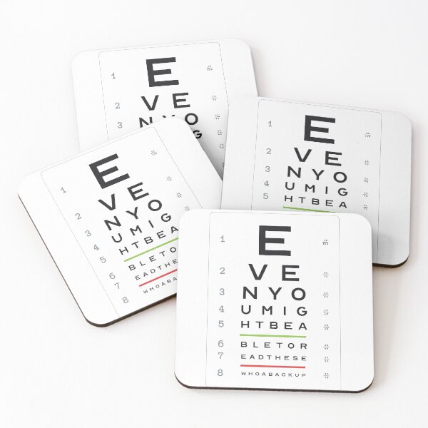 Item preview, Back it up, a funny eye chart designed and sold by mindful iris.