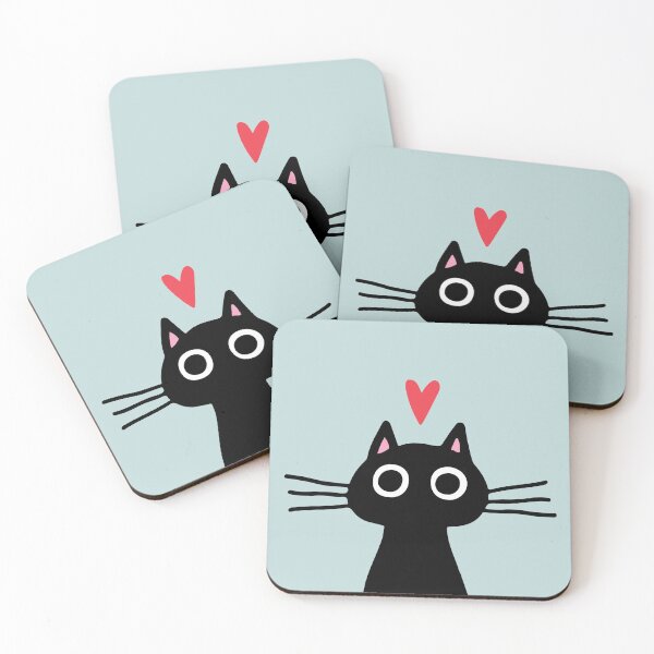 Item preview, Cute Black Cat with Heart | Kitten Valentine designed and sold by Jenn Inashvili.