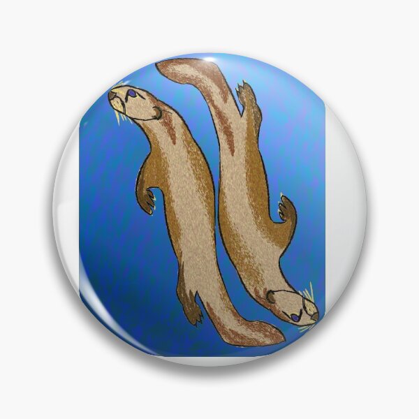Item preview, Blue background Otter Buddies designed and sold by NatureDesigned.