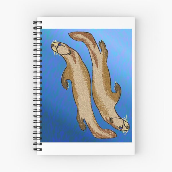 Item preview, Blue background Otter Buddies designed and sold by NatureDesigned.