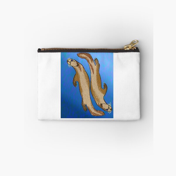 Item preview, Blue background Otter Buddies designed and sold by NatureDesigned.