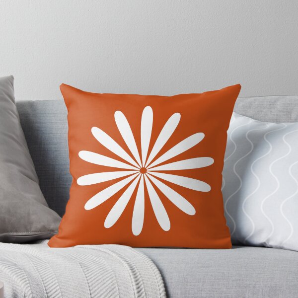 Item preview, Big Daisy Retro Minimalist Flower in Burnt Orange and White designed and sold by kierkegaard.