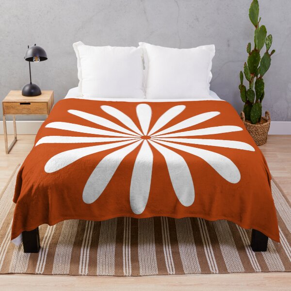Item preview, Big Daisy Retro Minimalist Flower in Burnt Orange and White designed and sold by kierkegaard.
