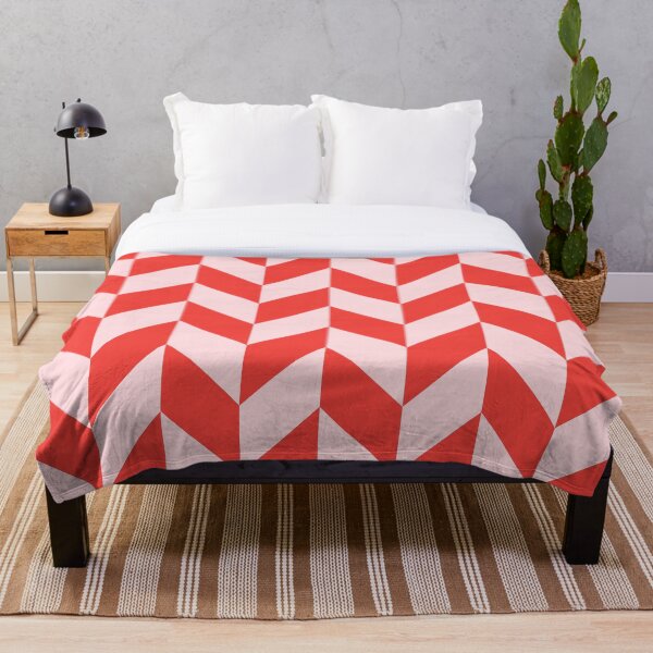 Item preview, minimalist half chevron red and pink pattern designed and sold by neopop.