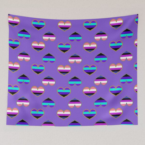 Item preview, Genderfluid + Alexigender Pride Hearts designed and sold by Roxzania.
