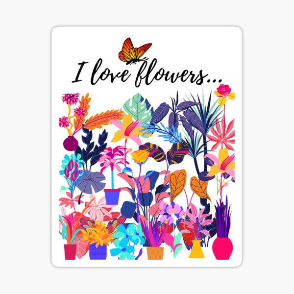 phrases for flower lovers. Sticker