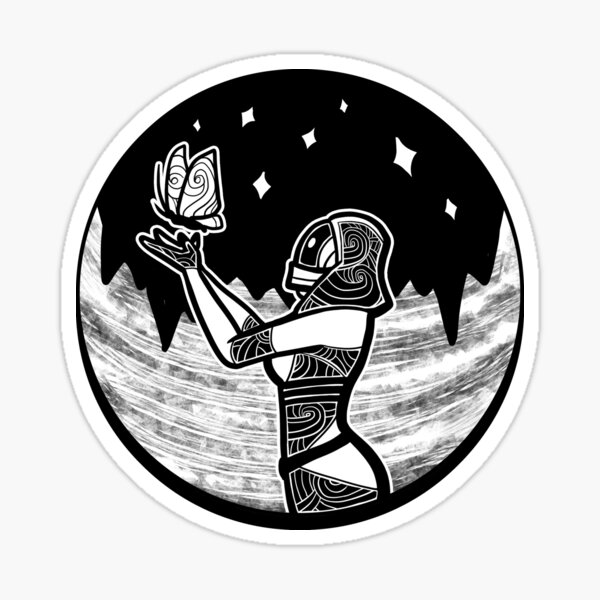 Vista previa del artículo con la obra «Tali y una mariposa», diseñado y vendido por cosmodevil.