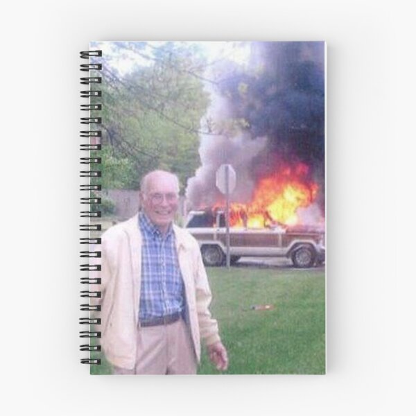 Item preview, Grandpa and Burning Car Meme designed and sold by chaoticvibes.