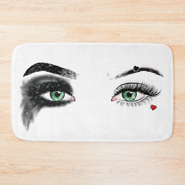 Item preview, Black White Makeup Green Eyes Punk Rock Devil Crazy Girl Glitter  designed and sold by Jolly-Yosei.