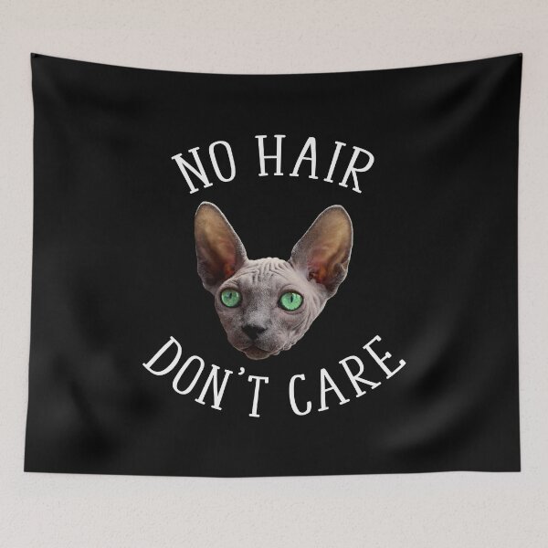 Item preview, No Hair Don't Care Funny Sphynx Cat designed and sold by Cat Lady Designs.