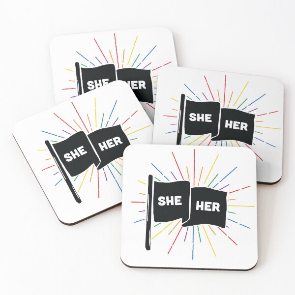 Item preview, She/Her Pronouns Retro Flag designed and sold by lavenderhearts.