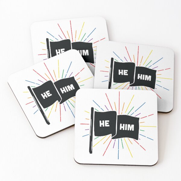 Item preview, He/Him Pronouns Retro Flag designed and sold by lavenderhearts.