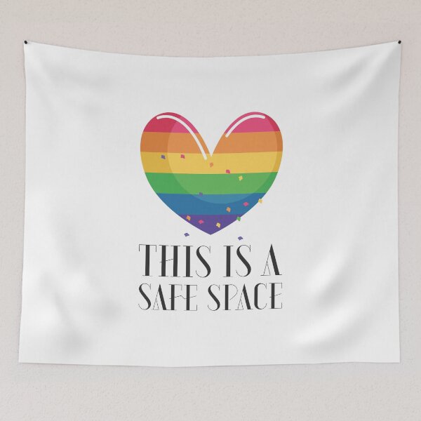 Item preview, Safe Space For Everyone - Heart - White Background designed and sold by crazycollective.