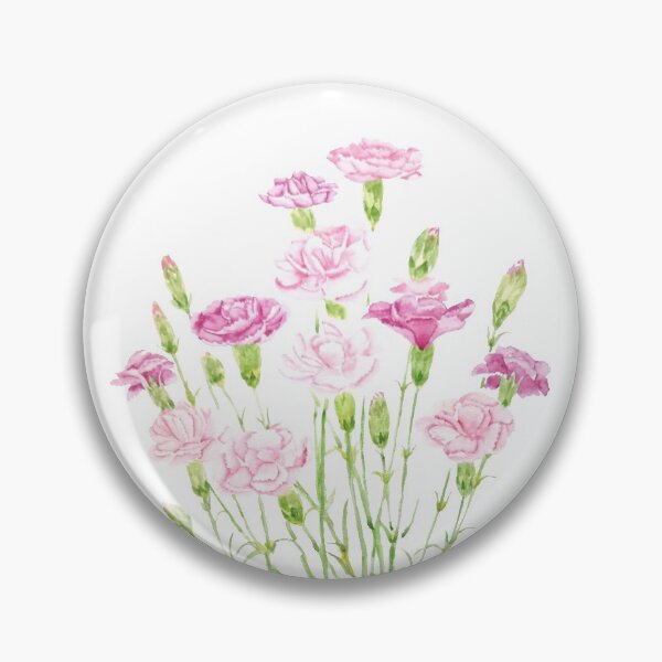 Item preview, hand painted pink carnation flowers  watercolor  designed and sold by ColorandColor.