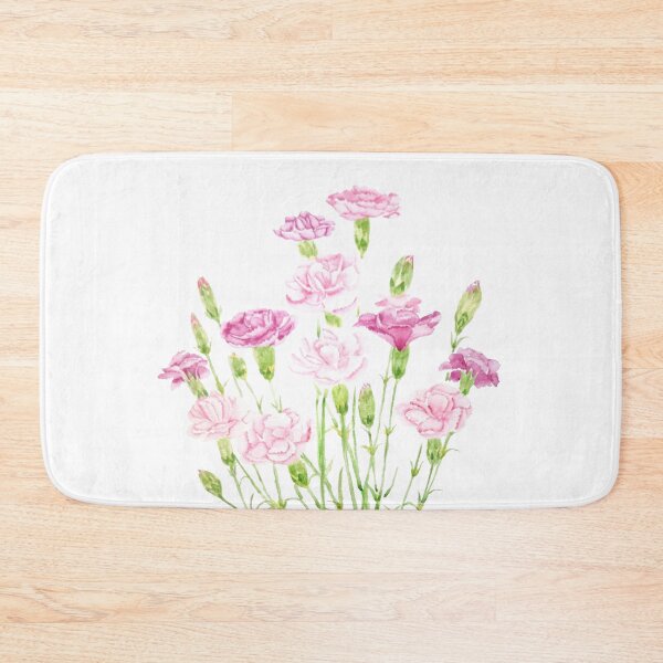 Item preview, hand painted pink carnation flowers  watercolor  designed and sold by ColorandColor.