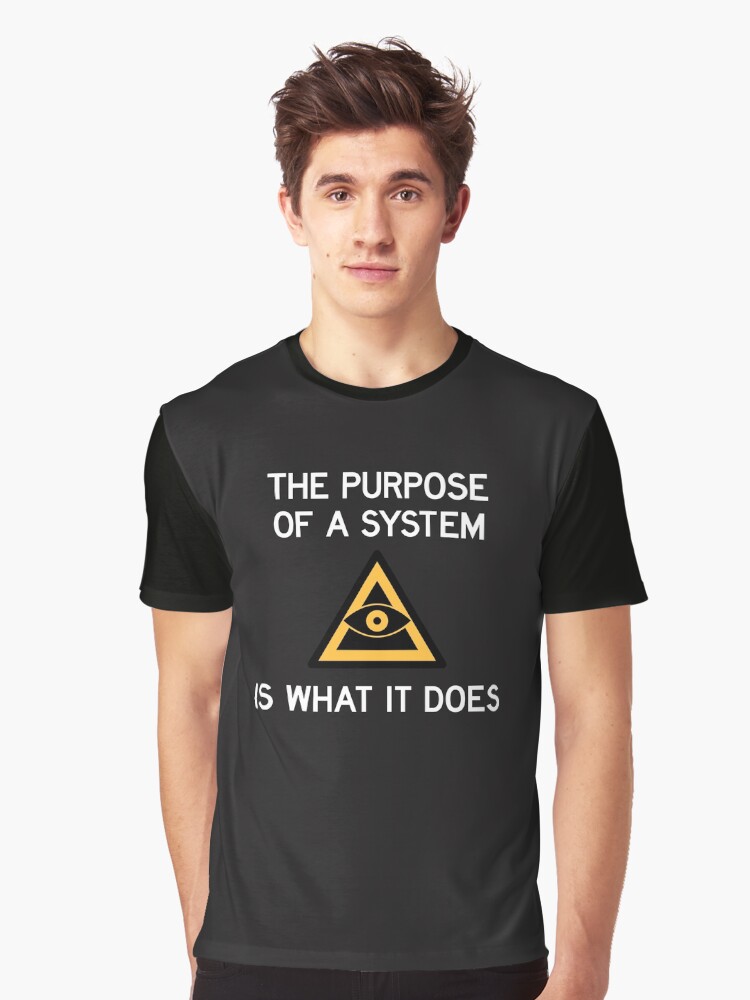 Thumbnail 1 of 5, Graphic T-Shirt, POSIWID Dark Mode designed and sold by eigenmagic.